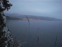Great view to Seaton from the coast path on our evening walk from Beer